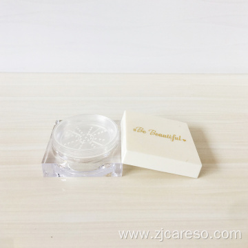 Clear Square Loose Powder Jar with Sifter